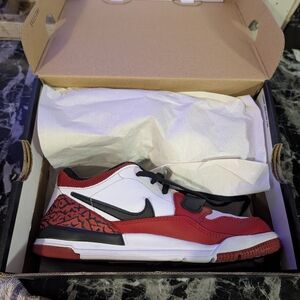 Jordan Kids Red and White Sneakers